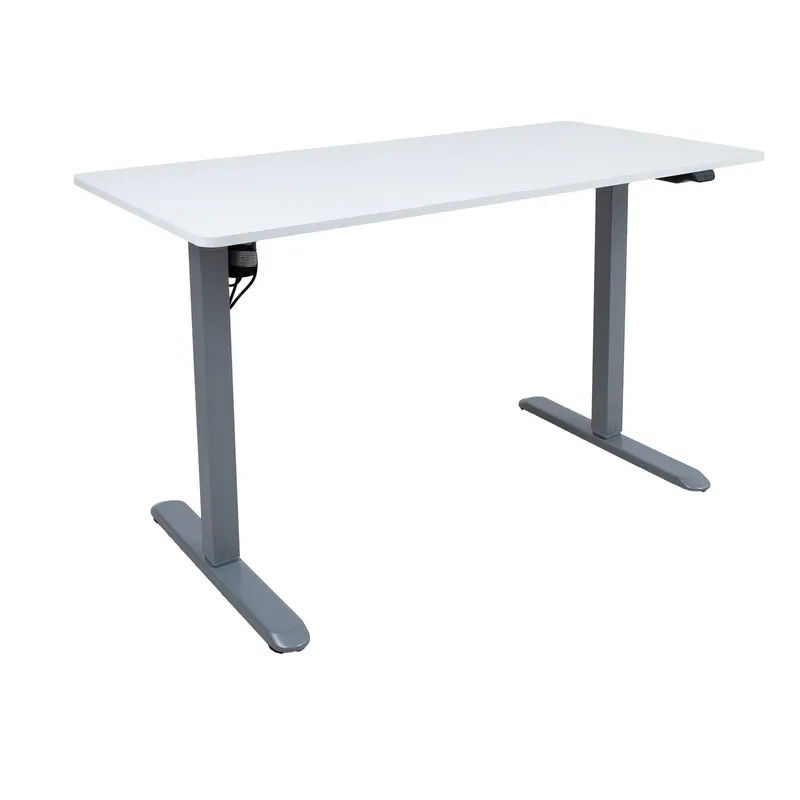 Skrivbord Ergo Light med 1 motor 120x60x73–118 cm - vit/silvergrå — vit/silvergrå