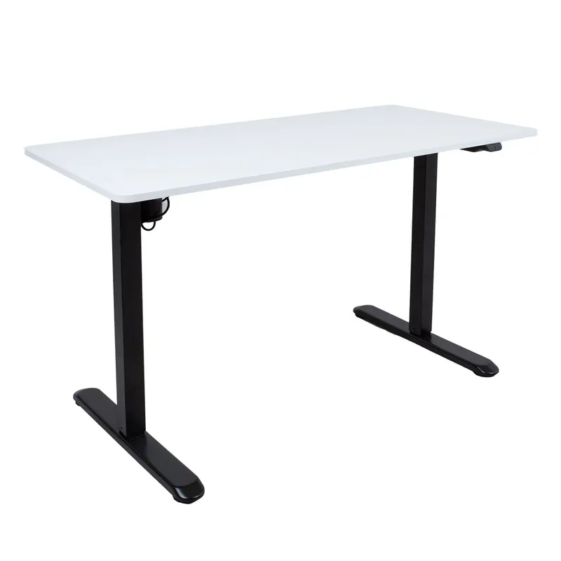 Skrivbord Ergo Light med 1 motor 120x60x73–118 cm - vit/svart — vit/svart