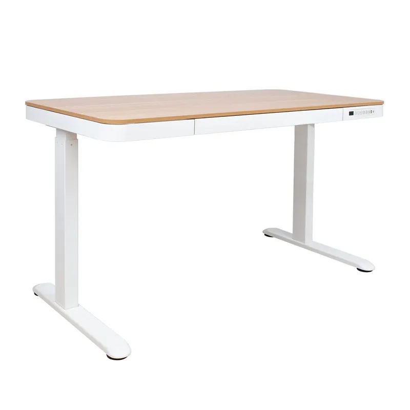 Skrivbord Ergo med 1 motor 120x60x72-121 cm - ek/vit — ek/vit