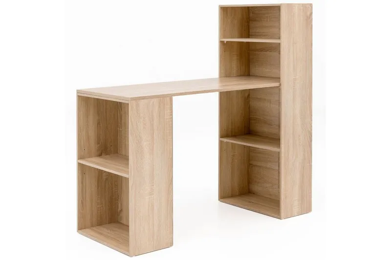 Skrivbord Wohnling med hylla 120x120x53 cm trä i modern stil Sonoma - Sonoma — Wohnling