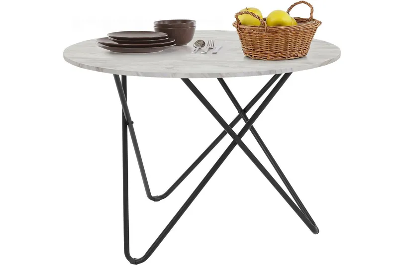 Skyarp Matbord Runt 110 cm - Grå/Vit — Grå/Vit