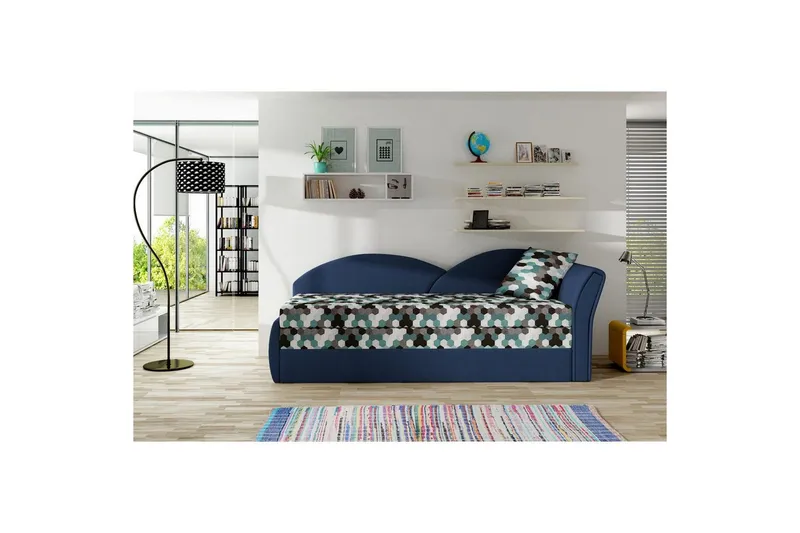 Soffa Eltap Aga 218x80x77 cm - Ac 01, Alova 79, Mönster, Blå, Höger — Ac 01, Alova 79, Mönster, Blå, Höger
