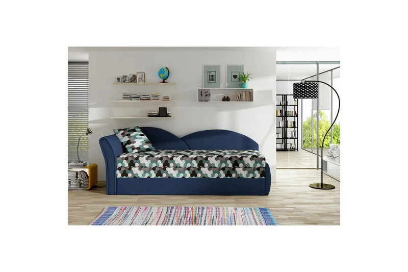 Soffa Eltap Aga 218x80x77 cm - Ac 01, Alova 79, Mönster, Blå, Vänster — Ac 01, Alova 79, Mönster, Blå, Vänster