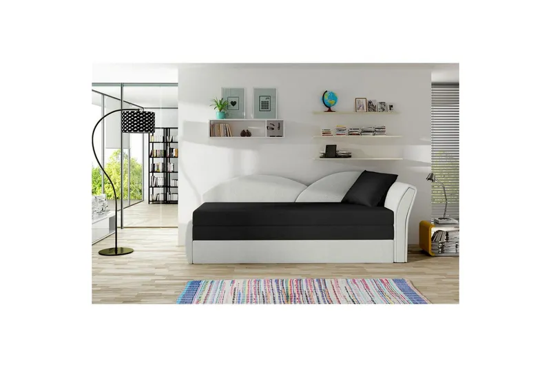 Soffa Eltap Aga 218x80x77 cm - Alova 04, Alova Pdp, Svart, Vit, Höger — Alova 04, Alova Pdp, Svart, Vit, Höger
