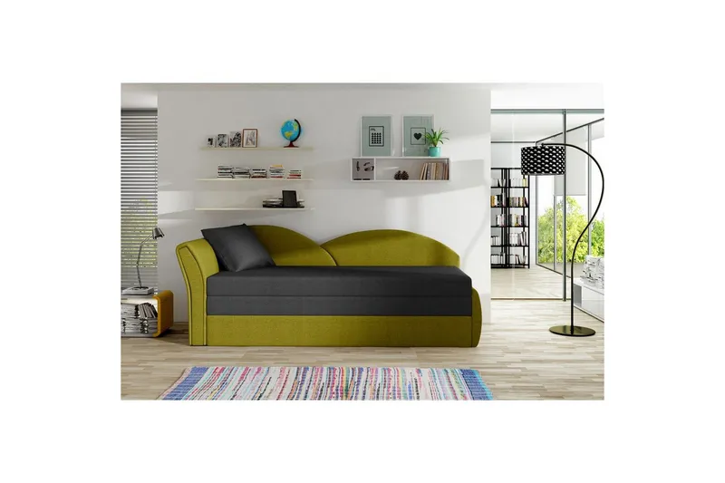 Soffa Eltap Aga 218x80x77 cm - Malmo 96, Malmo 41, Svart, Gul, Vänster — Malmo 96, Malmo 41, Svart, Gul, Vänster