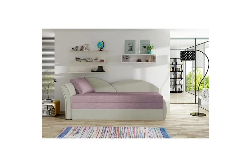 Soffa Eltap Aga 218x80x77 cm - Soro 61, Nubuk 21, Rosa, Beige, Vänster — Soro 61, Nubuk 21, Rosa, Beige, Vänster