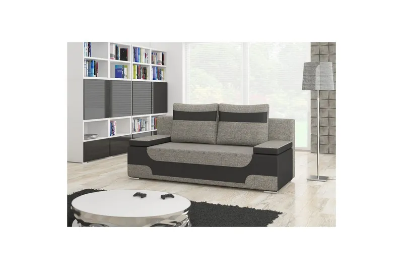 Soffa Eltap Area 200x90x92 cm - Berlin 01, Mjuk 11, Grå, Svart — Berlin 01, Mjuk 11, Grå, Svart