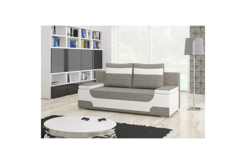 Soffa Eltap Area 200x90x92 cm - Berlin 01, Mjuk 17, Grå, Vit — Berlin 01, Mjuk 17, Grå, Vit