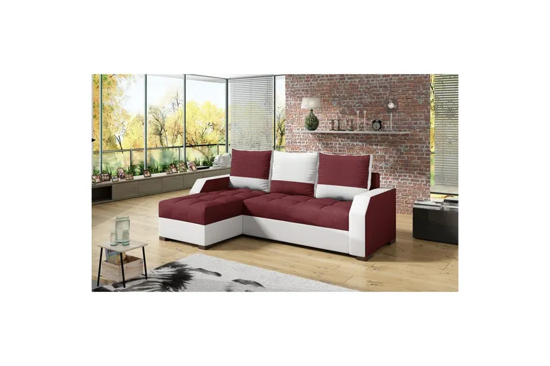 Soffa Eltap Aris 250x90 x150 cm - Malmo New 63, Soft 17, Röd, Vit — Malmo New 63, Soft 17, Röd, Vit