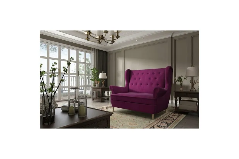 Soffa Eltap Aros 150x103x90 cm - Mat Velvet 68, Röd — Mat Velvet 68, Röd