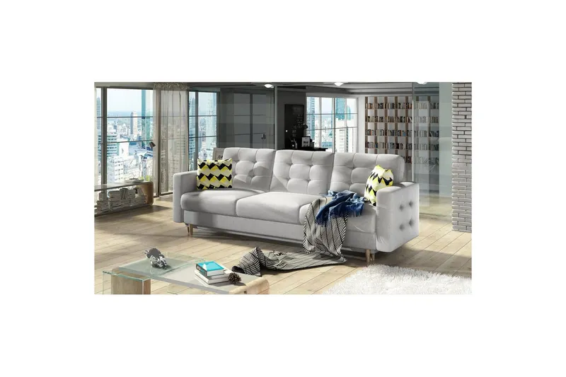 Soffa Eltap Asgard 233x93x92 cm - Sawana 21, Zigzag 53, Grå, Mönster — Sawana 21, Zigzag 53, Grå, Mönster