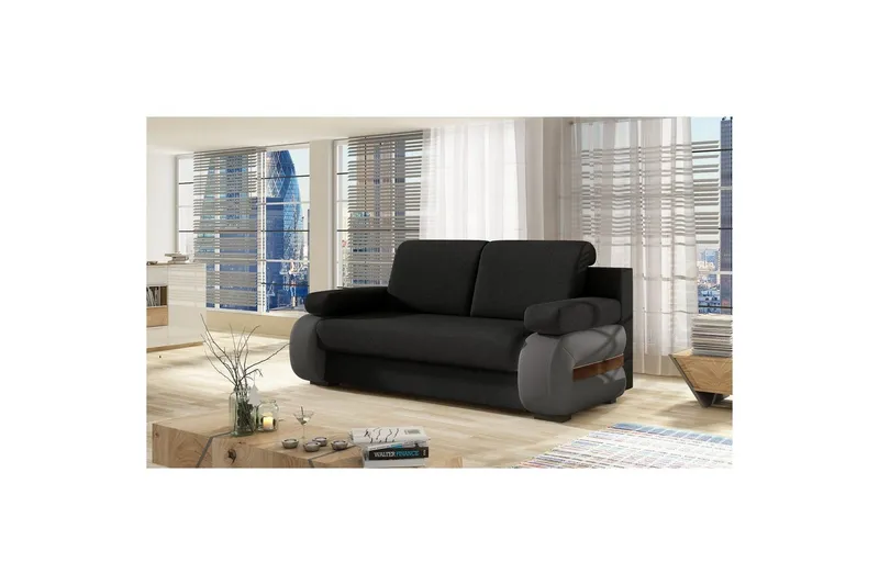 Soffa Eltap Laura 202x79x84 cm - Sawana 14, Soft 29, Svart, Grå — Sawana 14, Soft 29, Svart, Grå