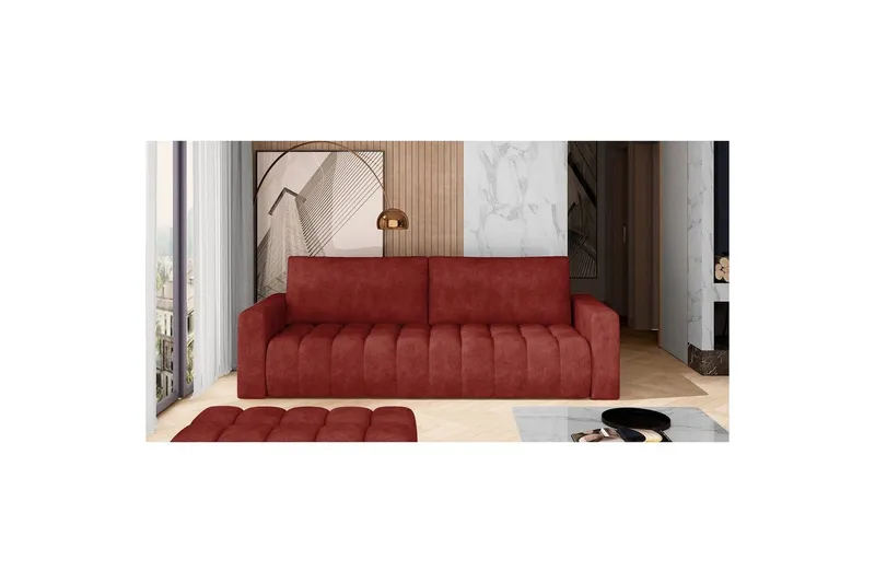 Soffa Eltap Lazaro 247x97x92 cm - Dora 63, Röd — Dora 63, Röd