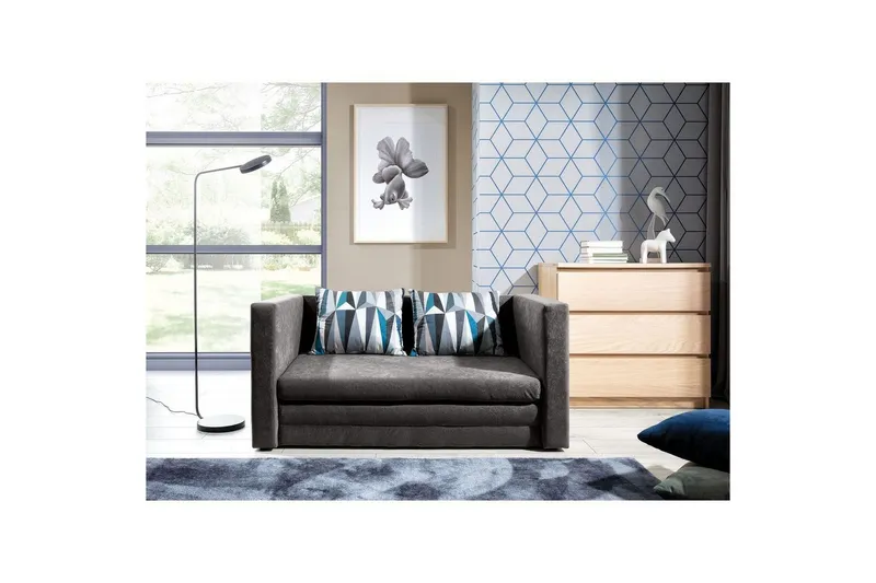 Soffa Eltap Neva 132x70x62 cm - Alova 36, Lima 75, Grå, Mönstrad — Alova 36, Lima 75, Grå, Mönstrad