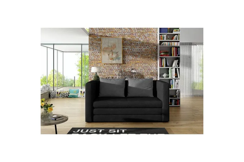 Soffa Eltap Neva 132x70x62 cm - Soro 100, Soro 93, Svart, Mönster — Soro 100, Soro 93, Svart, Mönster