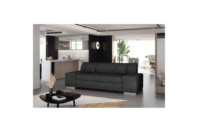 Soffa Eltap Porto - Dora 96, Svart, 3210x92x73 cm — Dora 96, Svart, 3210x92x73 cm
