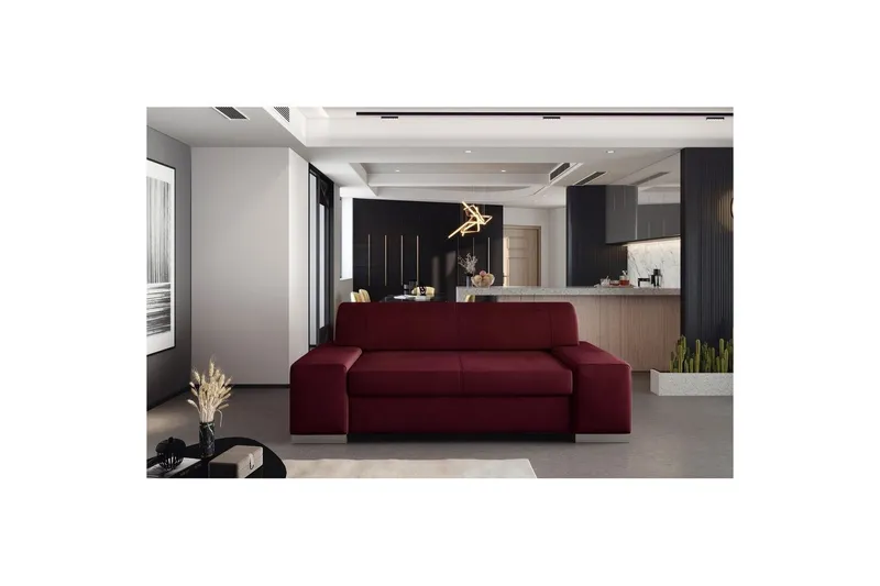 Soffa Eltap Porto - Mat Velvet 68, Röd, 2190x62x73 cm — Mat Velvet 68, Röd, 2190x62x73 cm