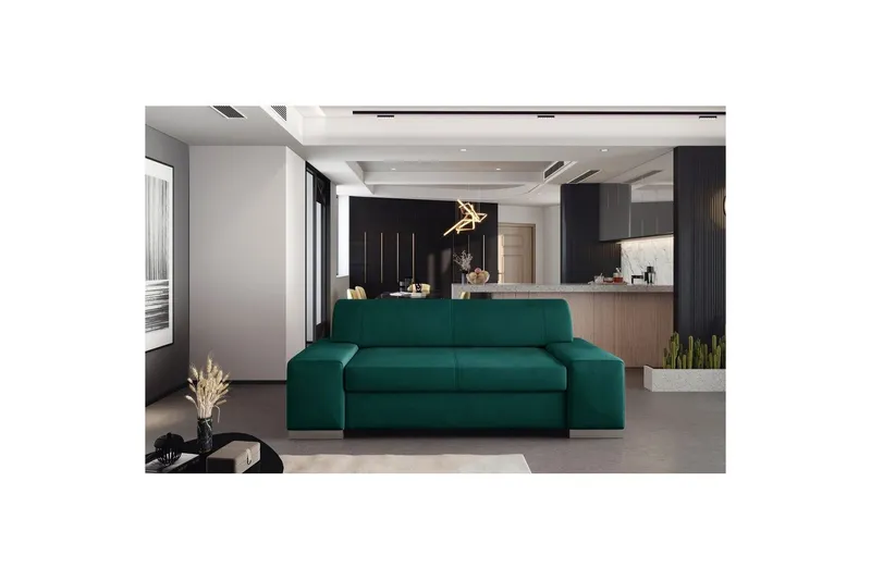 Soffa Eltap Porto - Mat Velvet 75, Grön, 2190x62x73 cm — Mat Velvet 75, Grön, 2190x62x73 cm