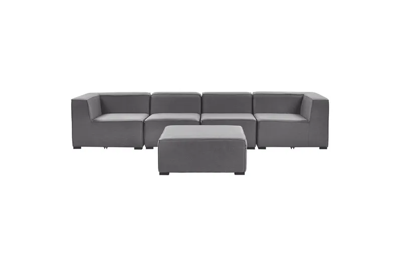 Soffa med fotpall Arezzo Grå/svart - Grå/svart — Grå/svart