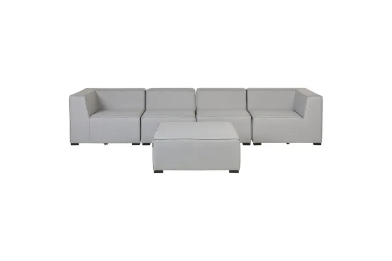 Soffa med fotpall Arezzo Ljusgrå/svart - Ljusgrå/svart — Ljusgrå/svart