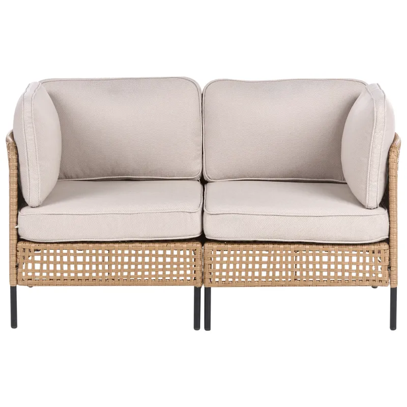 Soffa utomhus 2-Sits Omegana Konstrotting - Beige/Svart — Beige/Svart