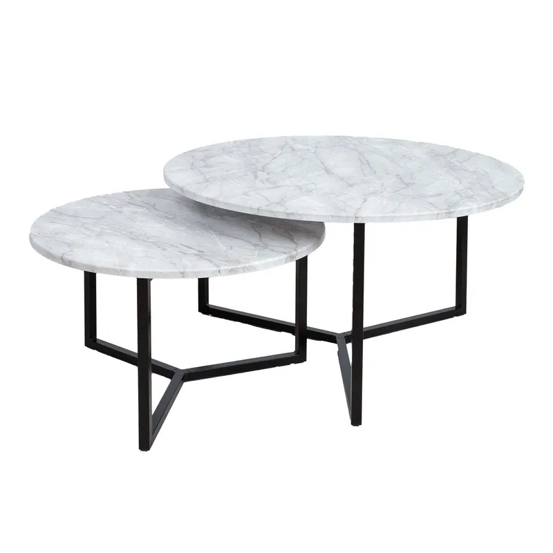 Soffbord AKIRA 2 st set 80x45 cm 60x37 cm - Ljusgrå — Ljusgrå