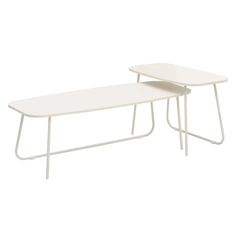 Soffbord Duo 2 st 120x48x40 cm 75x40xh48 cm - ljust trä/beige — ljust trä/beige