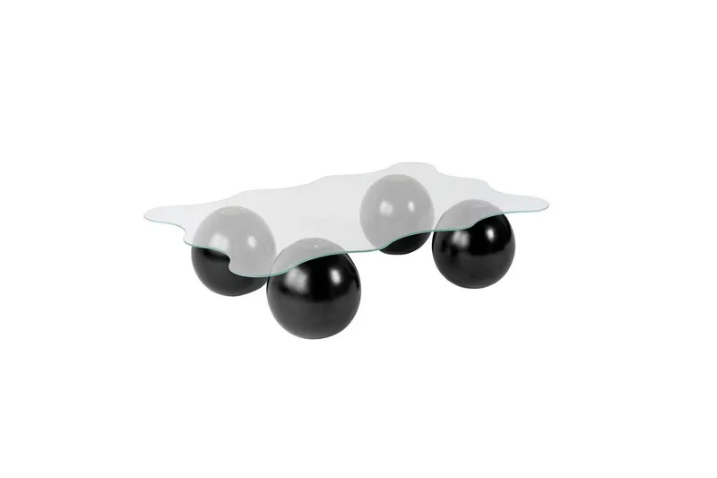 Soffbord Elinville svart / transparent - Svart/Vit — Svart/Vit