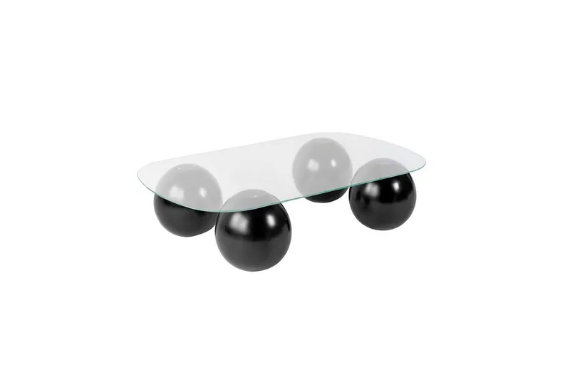 Soffbord Maroulburg Svart / Transparent - Svart/Vit — Svart/Vit