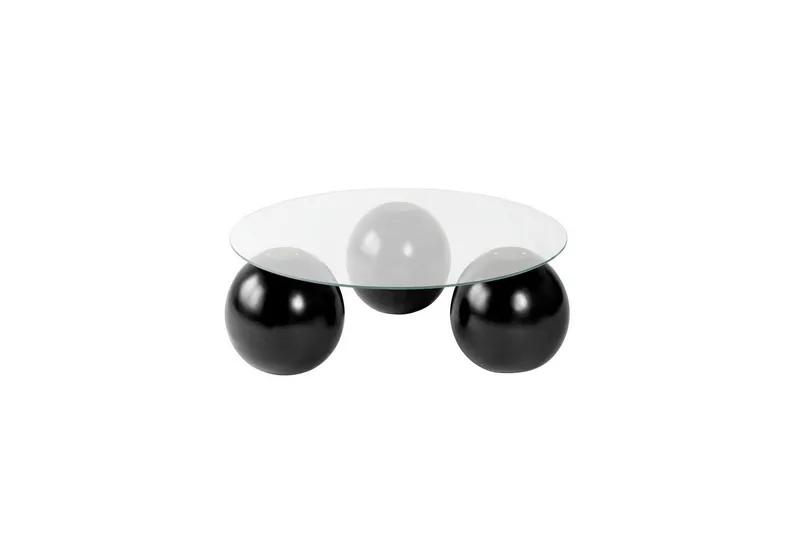 Soffbord Sibas Svart / Transparent - Svart/Silver — Svart/Silver