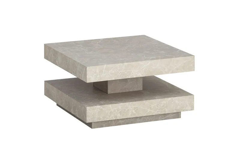 Soffbord Wohnling fyrkant 60 cm, stenoptikstil, modern look Beige - Beige — Wohnling