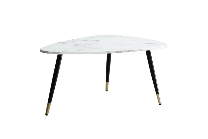 Soffbord Wohnling marmorutseende 90 cm, triangulär modern stil Marmor Vit - Marmor Vit — Wohnling