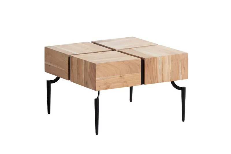 Soffbord Wohnling massivt trä 60 cm kub, fyrkantig, modern stil ljusbrun - ljusbrun — Wohnling