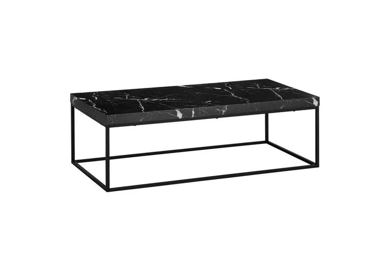 Soffbord Wohnling rektangulär 120 cm, stenoptik, modern look Marmor Svart - Marmor Svart — Wohnling