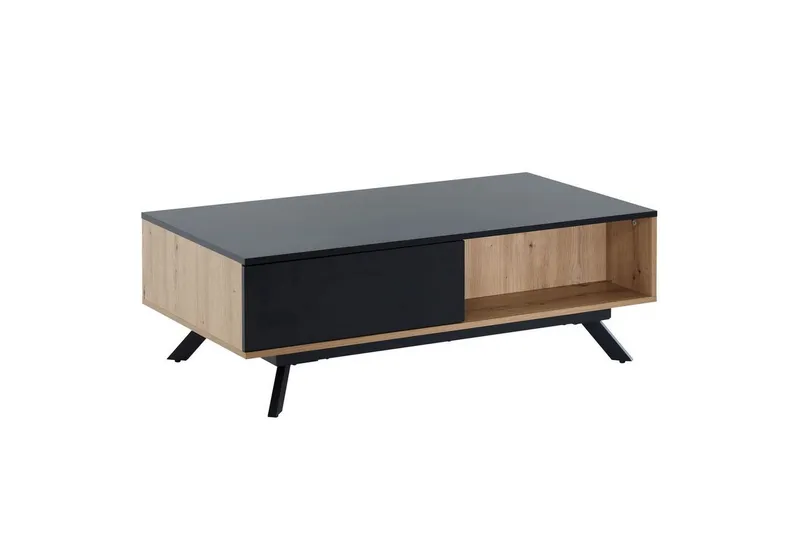 Soffbord Wohnling Rektangulär MDF ek-look med stor lådbricka modern look — Wohnling