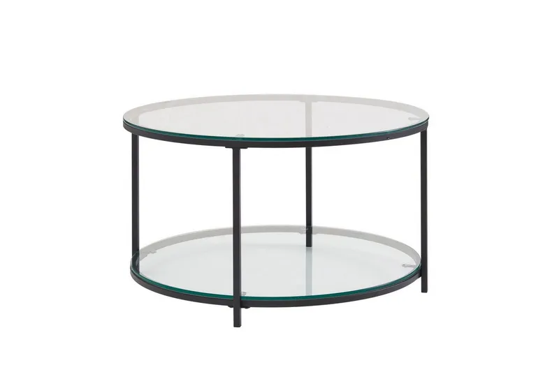 Soffbord Wohnling Runt säkerhetsglas med glasbricka modern — Wohnling