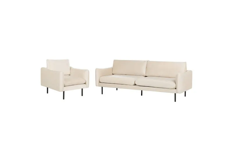 Soffgrupp Vinterbro Ljusbeige/svart, Sammet - Ljusbeige/svart, Sammet — Ljusbeige/svart, Sammet