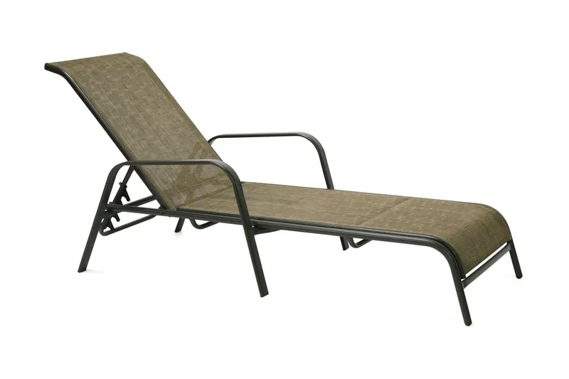 Solstol Dublin 161x665xh48/100 Stålram Brun - Brun/Svart — Brun/Svart