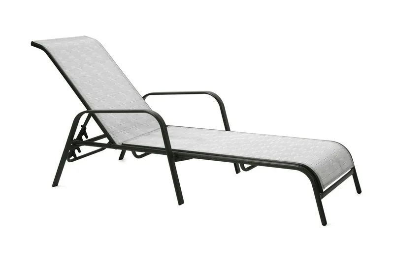 Solstol DUBLIN 161x665xH48/100cm stålram brun - Vit/svart — Vit/svart