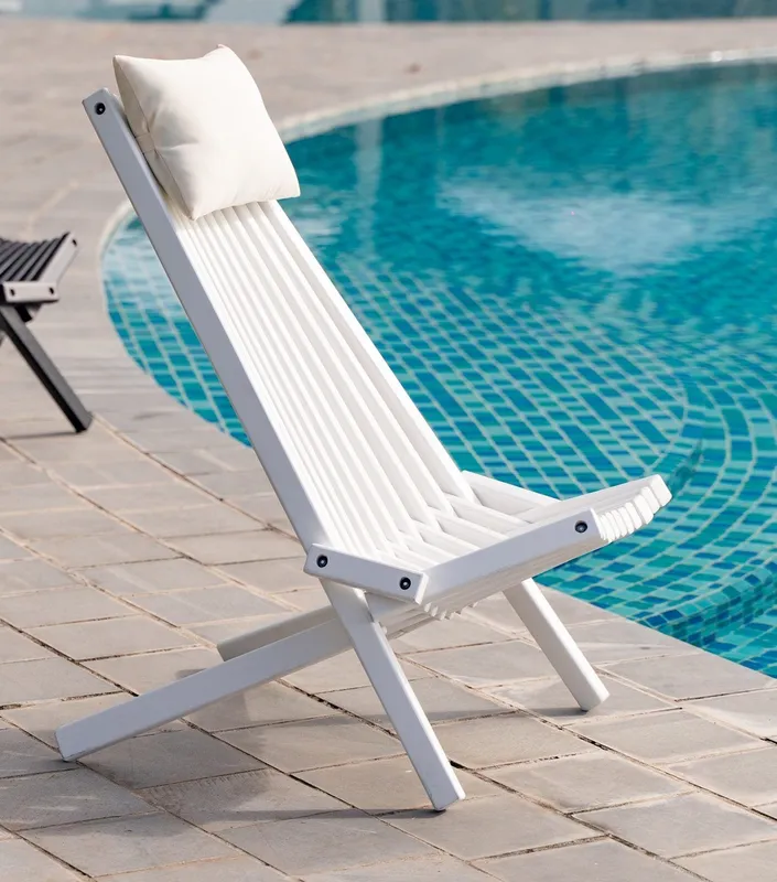 Solstol med nackkudde \| Vit \| Calcutta