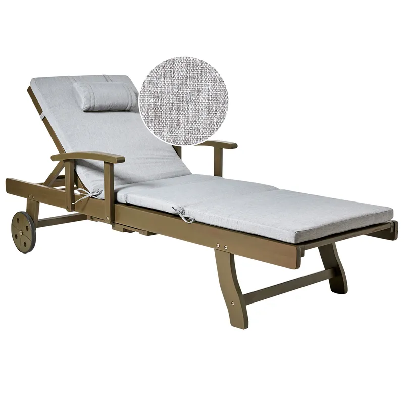 Solstol utomhus med Dyna Amantea Premium II Akaciaträ - Brun/Grå (Art.nr 3432164) — Brun/Grå