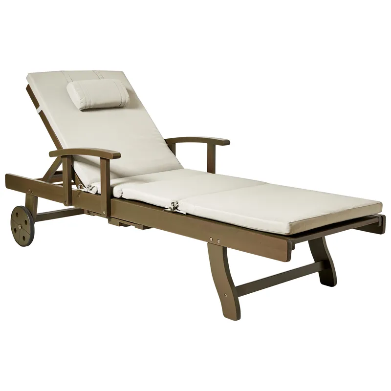 Solstol utomhus med Dyna Amantea Premium II Akaciaträ - Taupe — Taupe