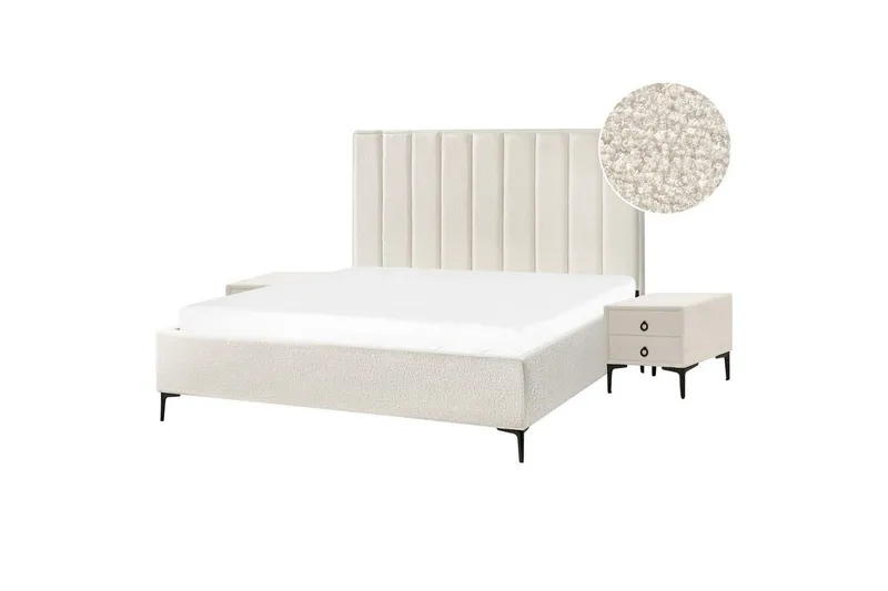 Sovrumsset Sezanne Vit/Svart, 180x200 cm, Bouclé - Vit/Svart, 180x200 cm, Bouclé — Vit/Svart, 180x200 cm, Bouclé