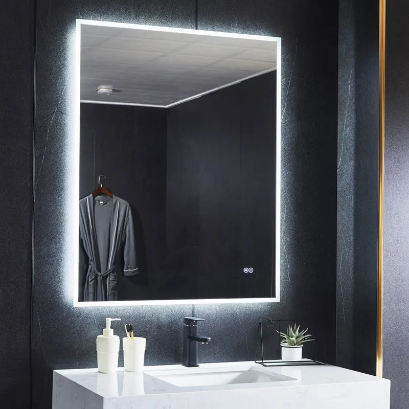 Spegel 60x80cm | LED-belysning & anti-fog — Lyfco