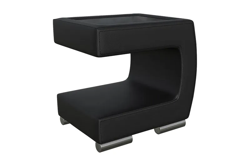 Stoliv Sängbord 43 cm Höger - Ecoläder/Svart — Ecoläder/Svart