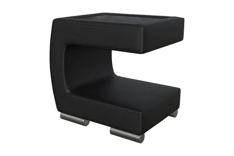 Stoliv Sängbord 43 cm Vänster - Ecoläder/Svart — Ecoläder/Svart