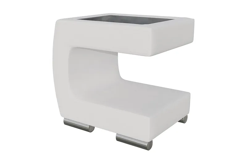 Stoliv Sängbord 43 cm Vänster - Ecoläder/Vit — Ecoläder/Vit