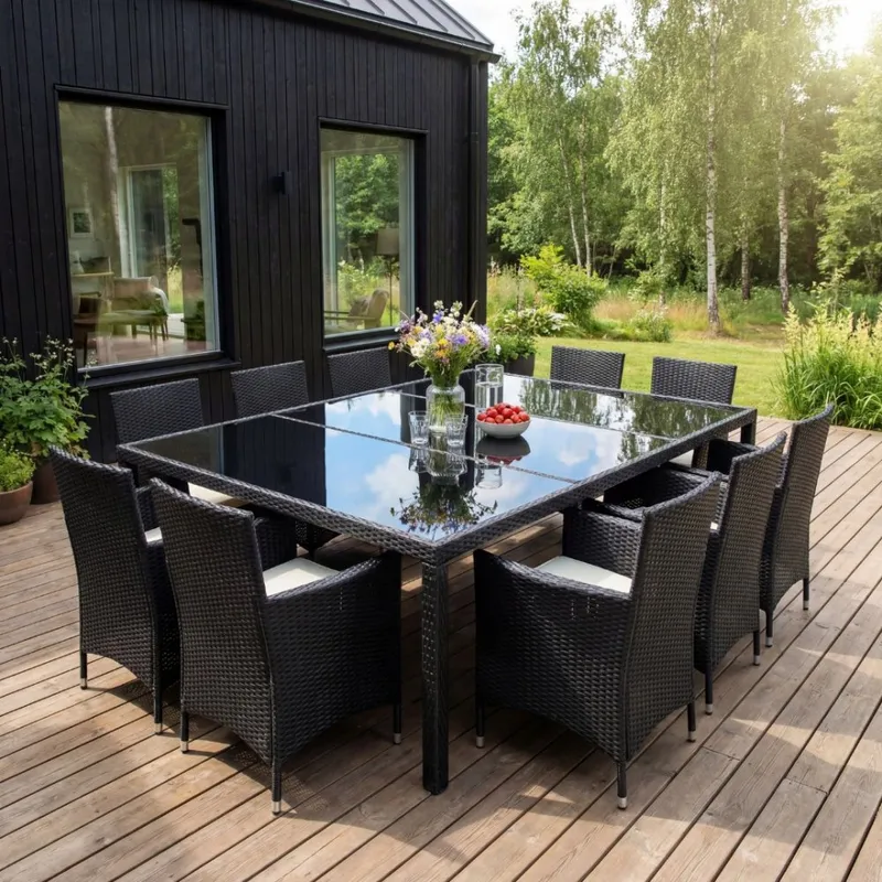 Stor matgrupp utemöbler 220x160cm | 10 stolar | Lyfco Särö — Lyfco