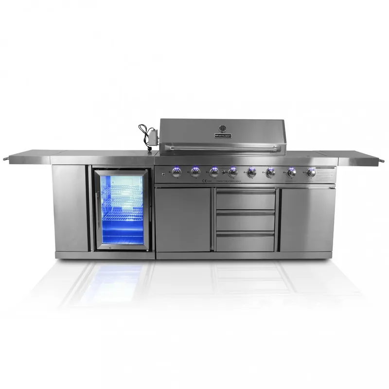 Stor rostfri gasolgrill/utekök med varmluftsfunktion | New Orleans — Metalcraft