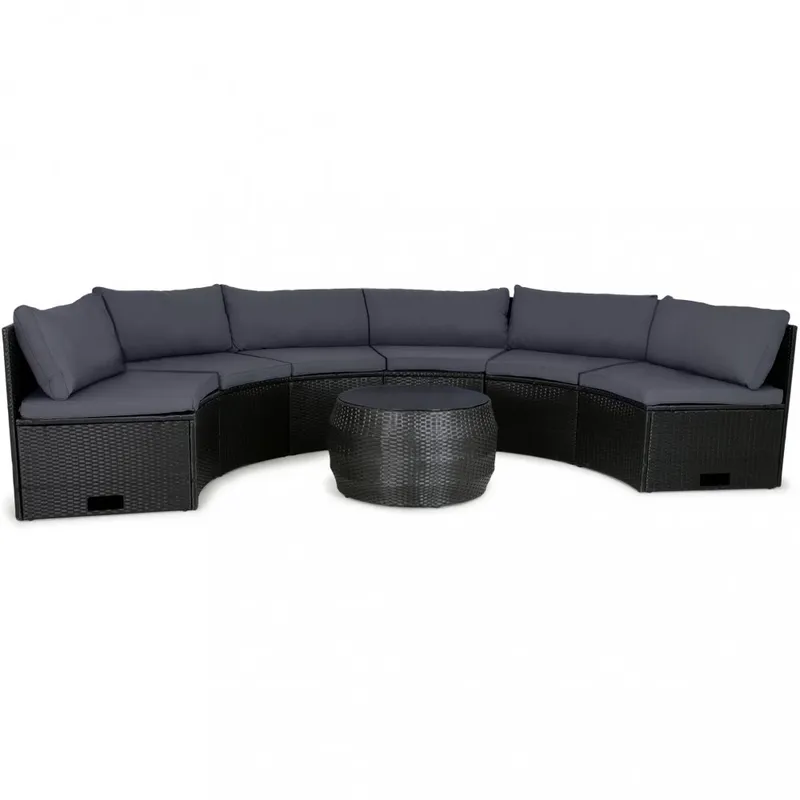 Stor rund loungegrupp | Inbyggd dynförvaring | 6 sittplatser — Lyfco